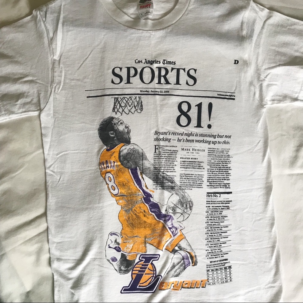LA Times Kobe 81 Points Collectable tee, new